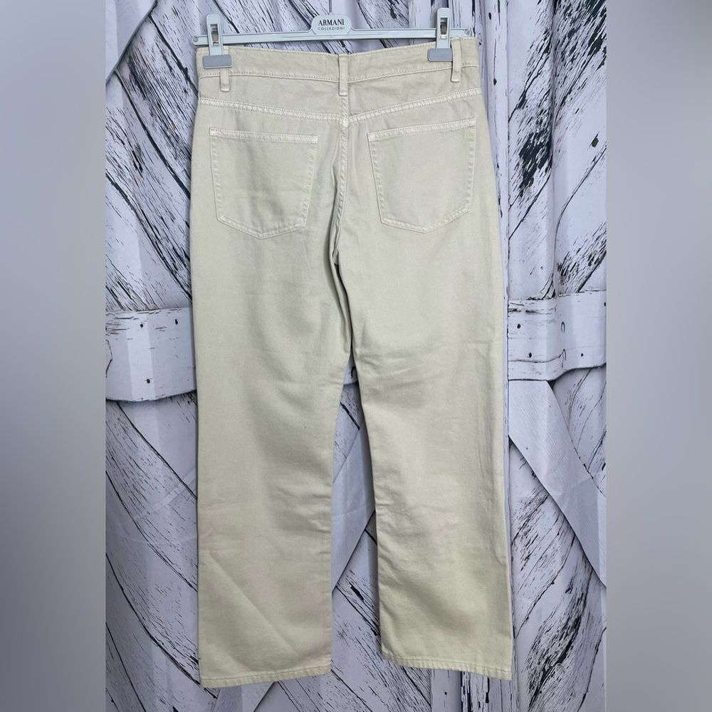Zara Straight Leg Jeans Cream Denim 8 - Picture 4 of 8